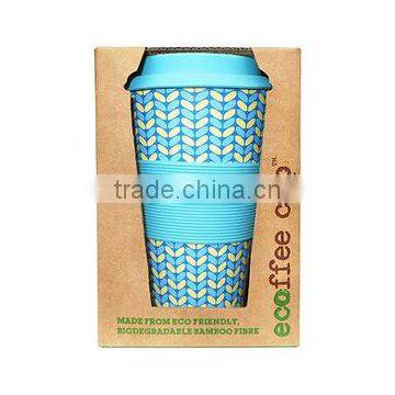 bamboo fiber cup wholesale with silicone lid + holder