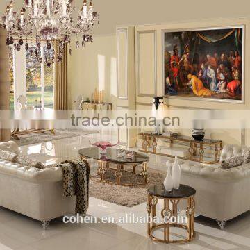 2016 Factory Gold Plating Base Modern Living Room tv Stand Furniture photo-4