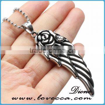 Various Designs Wholesale Titanium Antique Color Men Feather Pendant in Stainless Steel photo-6