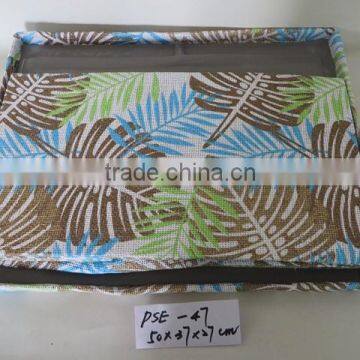 Handmade Fabric Foldable Office Storage Box With Lid photo-3