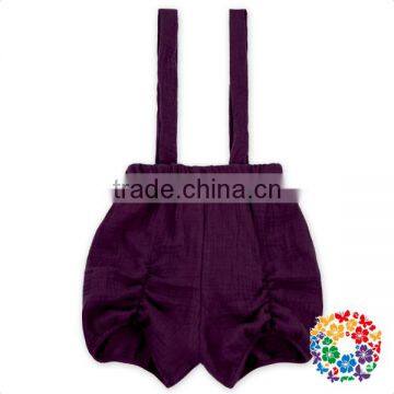 Wholesale Childrens Boutique Clothing Solid Plain Purple Cotton Girls Shorts