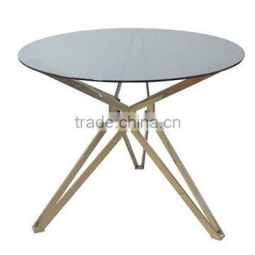 KD Package Stainless Steel Metal Base Glass Top Coffee Table photo-2