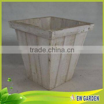 Factory Direct Offered Special Design High Grade Wooden Rectangular Flower Pot photo-3