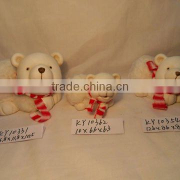 ceramic bear with plush finish SN11100