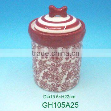 New arrival 2012 hot sale USA custom printed ceramic treat jar for dog