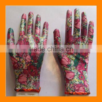 Women's Nitrile Garden Work Gloves Assorted Colors Flat Nitrile Coated Garden Glove photo-5