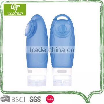 various sized empty metal	cosmetic bottles