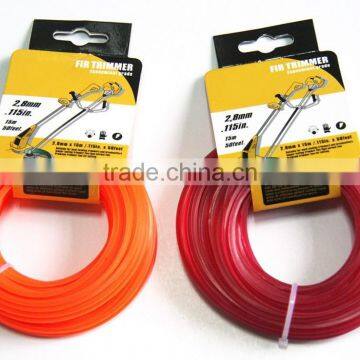 Factory direct sales/2.8X15metre/ brush cutter nylon trimmer line(Trigon)