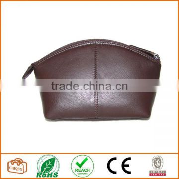 Leather Cosmetic Pouch Brown