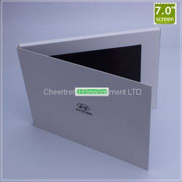 All-angle-viewing HD IPS screen 7 inch video brochure with headphone jack design