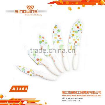 A3404c Hot Sale 5PCS Colorful Printing Blade Kitchen Knife Sets Knife photo-2