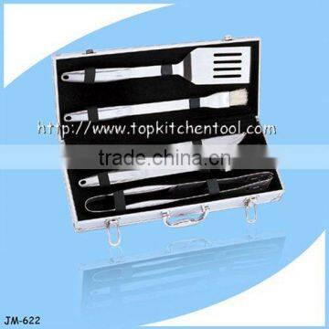 Stainless Steel BBQ Barbecue Grill Tool Set In Case