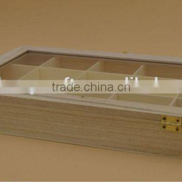 Pine Wood Divided Box With Clear Lid photo-2