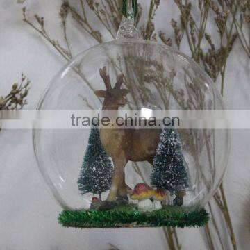 Glass Ball Reindeer Inside Christmas Ornaments