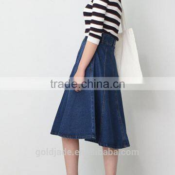 Wholesale Custom Long Denim Skirts Blue Jean Skirts for Women photo-3