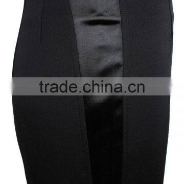 Polyester Chiffon and Black Satin Combination Slim 2015 High Quality Ladies Short Skirt photo-4