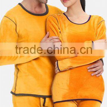 Custom Hot Sale New Couples Thermal Underwear Women Men Winter Thickening Low Round Collar Long Johns Top+pant Sey Soft Underwea photo-3