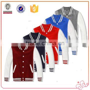 Hot Sale Oem Service China Wholesale Men Fleece Baseball Coat Jacket Button Custom Print