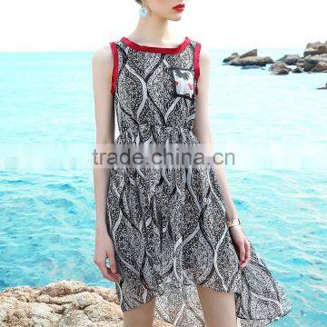 Maxnegio Long Dress Chiffon New Style Irregular Hem Chiffon Beach Dress photo-2