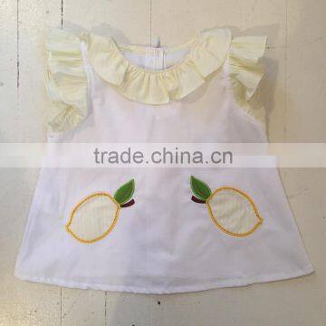 New Design Wholesale Kids Clothing High Quality Baby Lemon Embroider Clothes Suit for Baby Girls Clothes Set photo-2