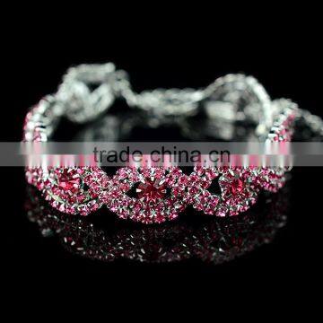 Fashion Wholesale Valentines Gift Zircon Woman Sapphire Diamond Bangle Gold Plating Bracelet photo-6