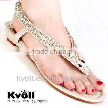 2013 low heel clip toe sandals with the set auger small snake