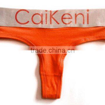 OEM Customized Your Own Brand Logo Design on Elastic Silver Band High Cut G-String Hipster Cotton Lady Boxer Briefs Women Briefs photo-3