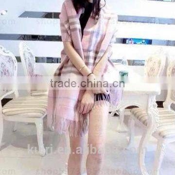 Women's Winter Wool Scarf With Pockets Long Style Warm Plaid Simulated Cashmere Shawl Wrap Scarves for Women Pashmina photo-5