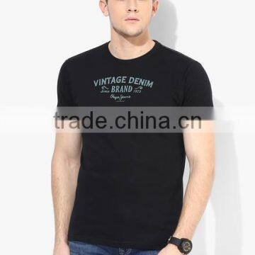 Black Solid Round Neck T-Shirt