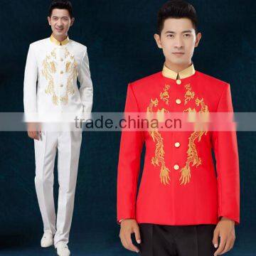 Custom Cheap Embroidery Flower Handsome Outfit Men Music Band Uniforms for Choir for Sale
