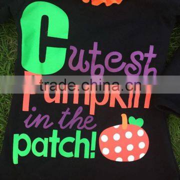 NEWEST Kids Black Dress Girls Pumpkin Dress Girls Halloween Dress Pumpkin in the Patch Dress With Necklace and Headband photo-2