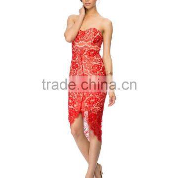Fashion Sweetheart Neck Strapless Cocktail Dress With Graduated Hem
