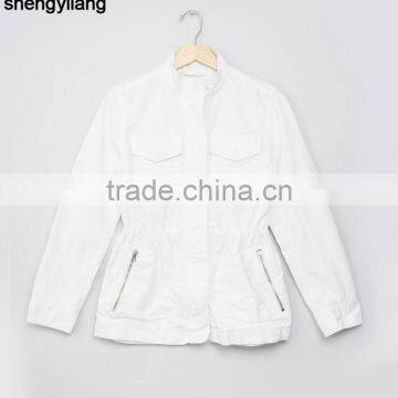 OEM/ODM Women Cotto Baseball Jacket Green Custom Jacket Guangzhou Clothing Manufacturer photo-6