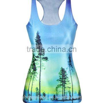 Top Fashion Women's Sublimation Printed Sleeveless T Shirt Vest Tank Tops Sports Clothes photo-2