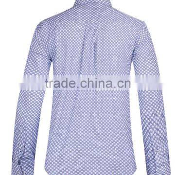 2017 Customized Printing Men's Long Sleeve Shirt With Contrast Collar and Cuff photo-3