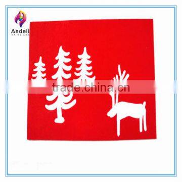 Christmas Reindeer RED Felt Table Runner/ Felt Reindeer Border Table Runner photo-3