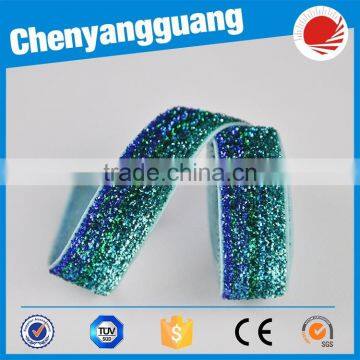 Glitter Metallic Velvet Stretch Fold Over Elastic photo-4