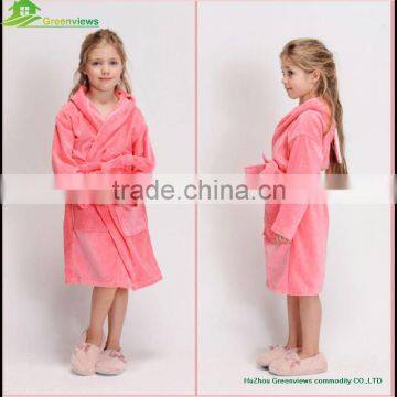 100%Cotton Girl's Bathrobe, Cotton Knitted Children Hooded Bathrobe In Towel FabricGVKBR1016