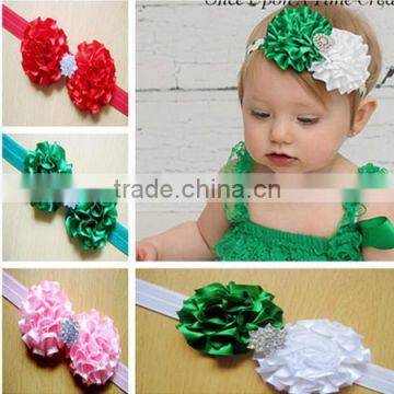 New Design Baby Flowers Headband With CZ Diamond Children Hair Accessory Headbands Christmas gift