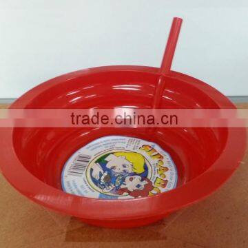 650ml Plastic bowl with straw