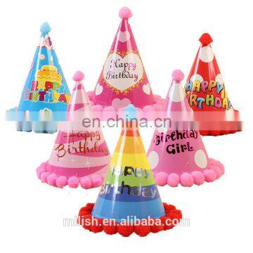 New arrivals 2018 custome design hat funny party birthday paper hat for kids MFJ-0103