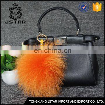 Hot sales fashion custom color soft pom keychain