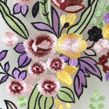 2017 Hot Selling Multi- Color Bird Pattern Embroidered Tulle Fabric for Daliy Life photo-2