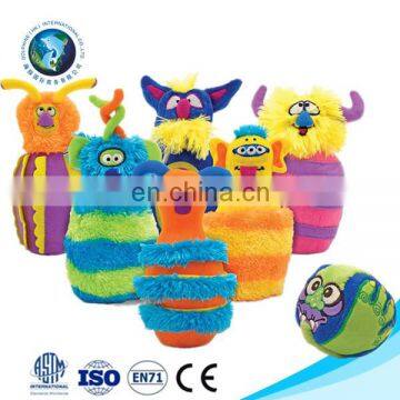 Fashion educational kids toy animal bowling set ball toy custom cute stuffed soft plush wholesale bowling ball