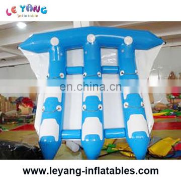 6 people blue and white water inflatable flying fish for tied for adult as water game