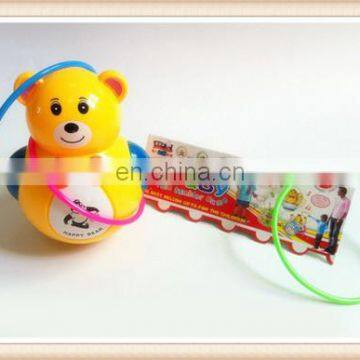 plastic bear tumbler toy,toy roly-poly, ring toss game