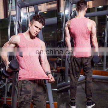 Men's gym wear fitness stretch elastic fabric tight tank tpo clothes