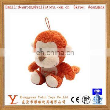 Mini stuffed plush cute monkey keychain