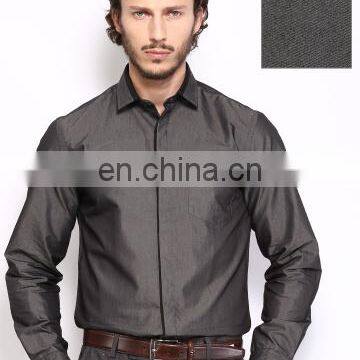 Black Coffee Men Charcoal Grey Slim Fit Formal Shirt