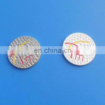 engraved logo round shaped magnet ball marker for golf club